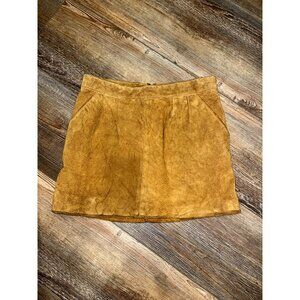 Heritage 81 Caramel Suede Mini Skirt Size W28